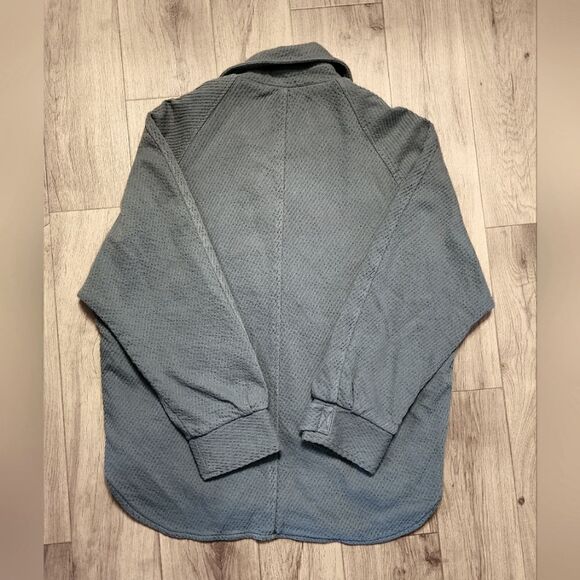 Free People Remi Cord Shirt Jacket Dolman Sleeve Gray Size M - Picture 5 of 10